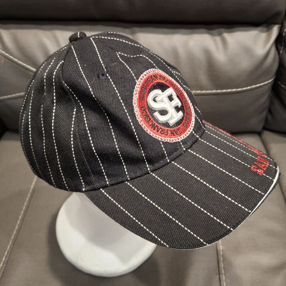 San Francisco Lanza USA Embroidered Adjustable Hat Cap Black White Stripe